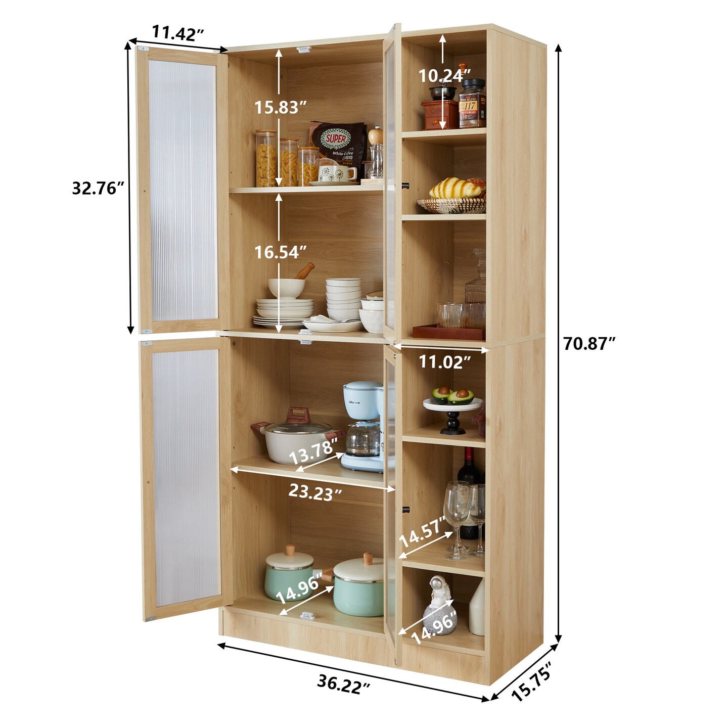 Wooden Kitchen Storage Cabinet - 126.5 | Maximize Space