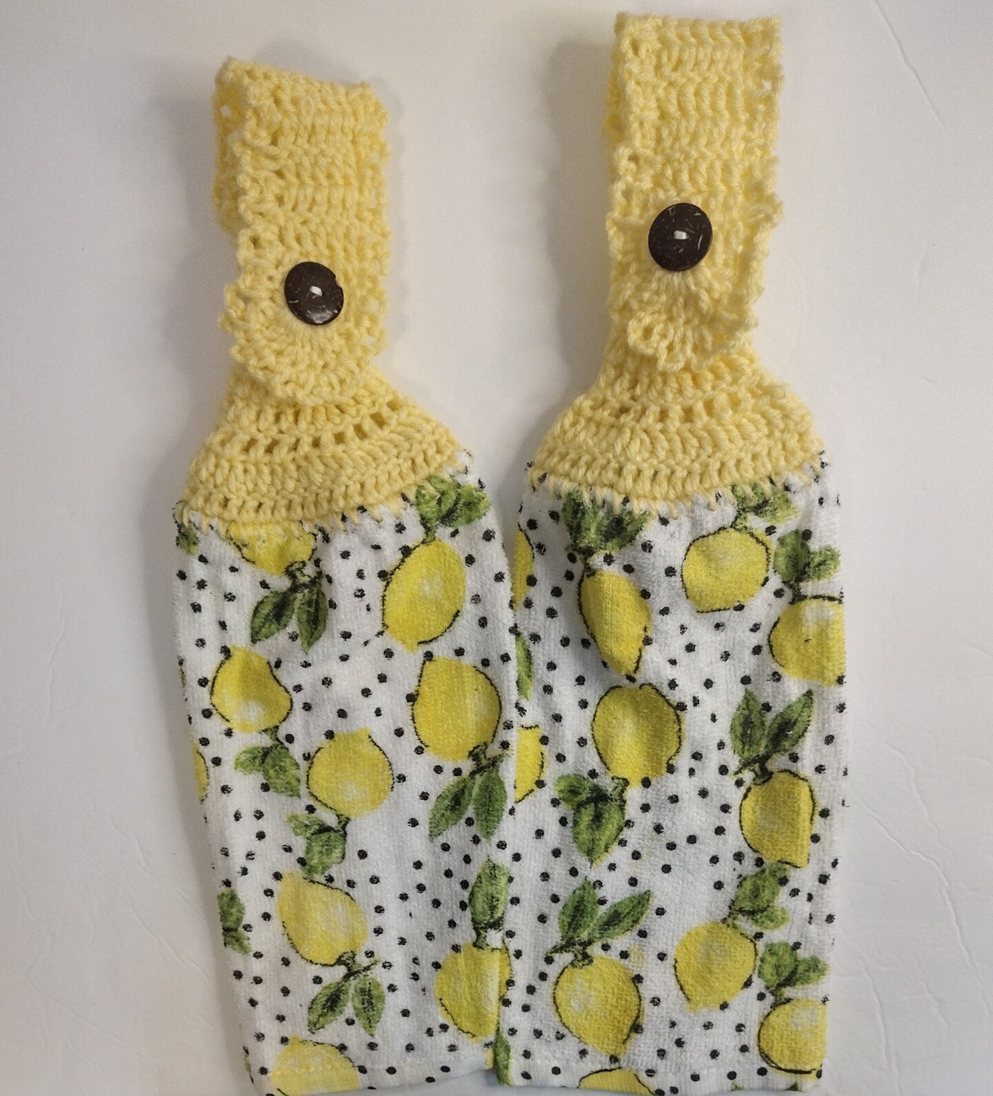 Kitchen Towels with Crochet Tops, Crochet Top Kitchen Towels, Hanging ...