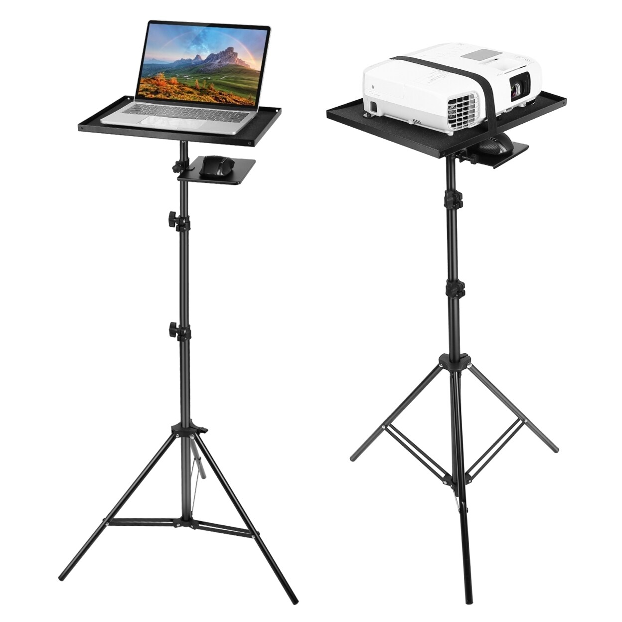 Adjustable Laptop Projector Tripod Stand Black Durable Portable 27 To 74 Inch