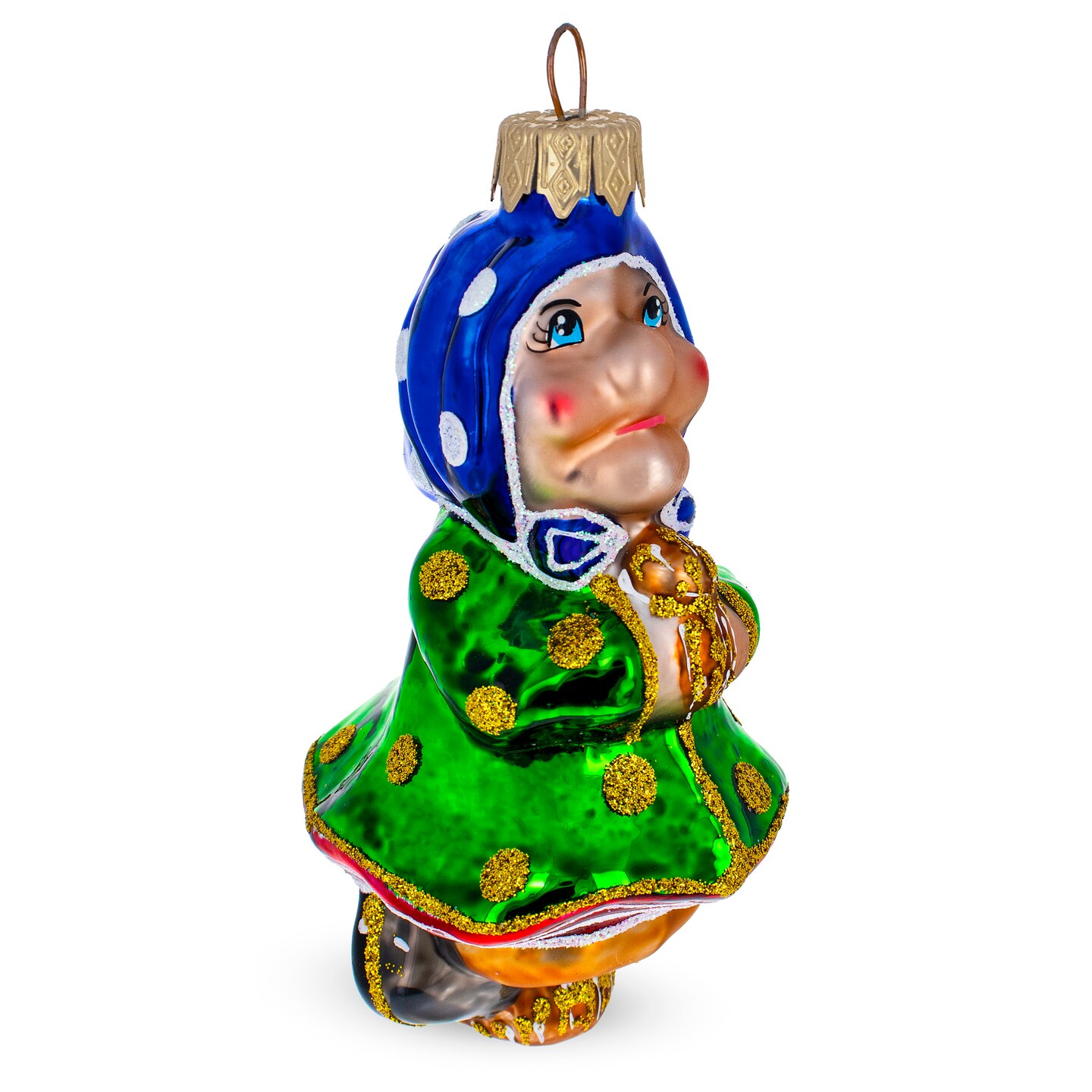 Baba Yaga Folk Tale Character Mini Glass Christmas Ornament