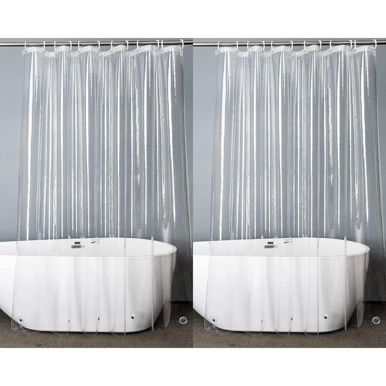 2-Pack: Premium Heavy Weight Clear Shower Curtain Liner 70&#x22;X84&#x22;