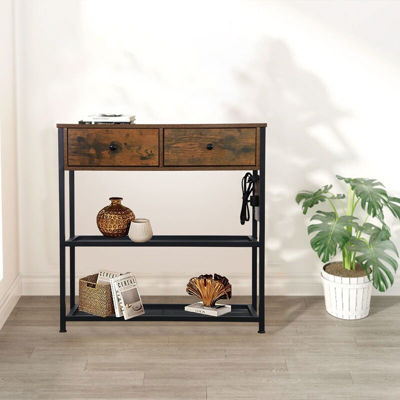 Entryway Console Table with Charging Ports and Storage | Style &#x26; Functionality