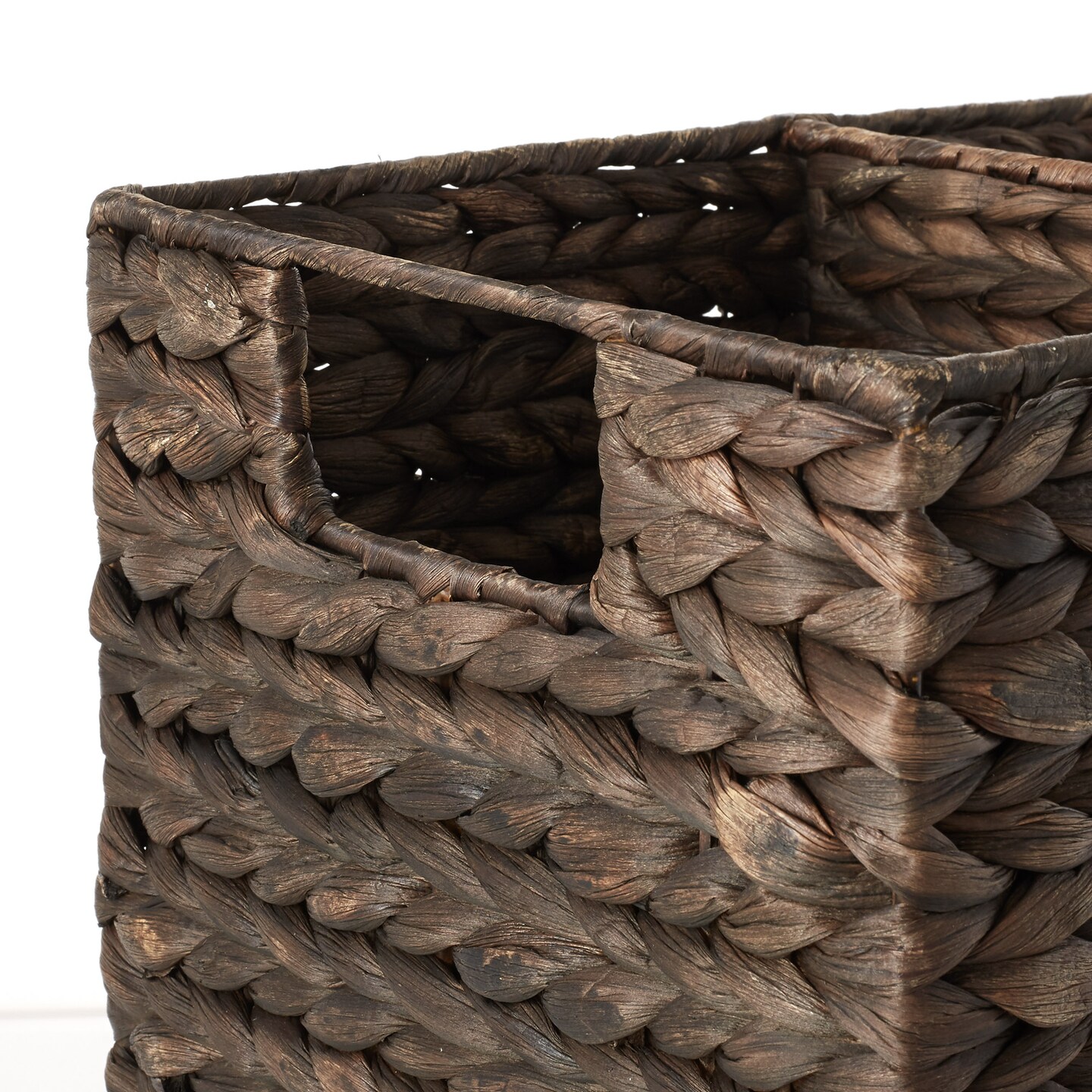 Casafield Stair Step Basket with Handles - Woven Water Hyacinth Staircase Basket Storage Bin Organizer