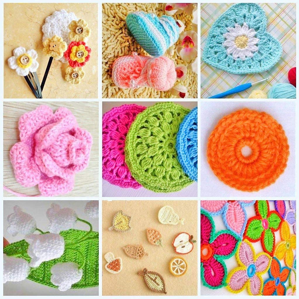 100 Pieces Crochet Hook Set with Yarn Knitting Needles Sewing Tools Full Set Knit Gauge Scissors Stitch Holders Household Tool Kit