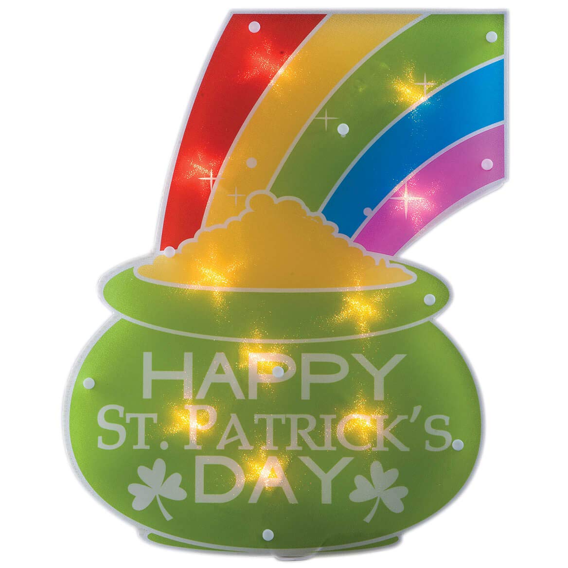 Impact Innovations St. Patrick&#x27;s Day Shimmer Lighted Window Decoration Pot of Gold