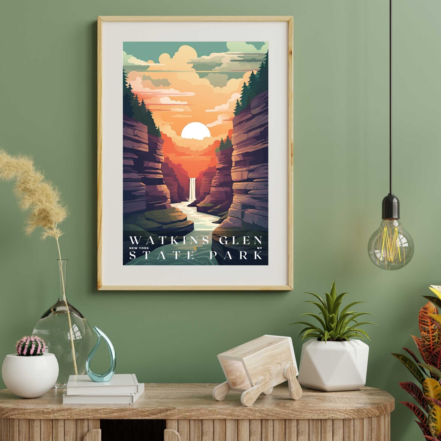Watkins Glen State Park Poster, Travel Art, Office Poster, Home