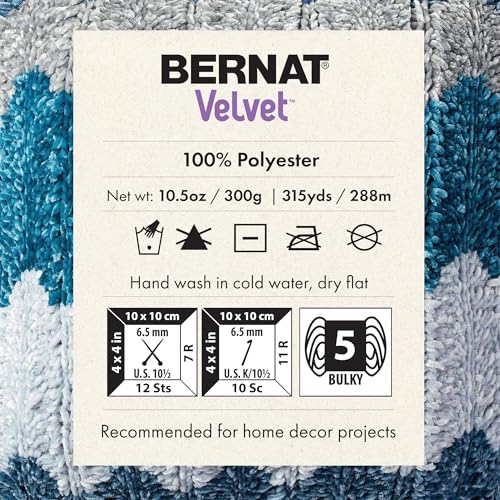 Bernat Velvet Vapor Gray Yarn - 2 Pack of 300g/10.5oz - Polyester - 5 Bulky - 315 Yards - Knitting/Crochet