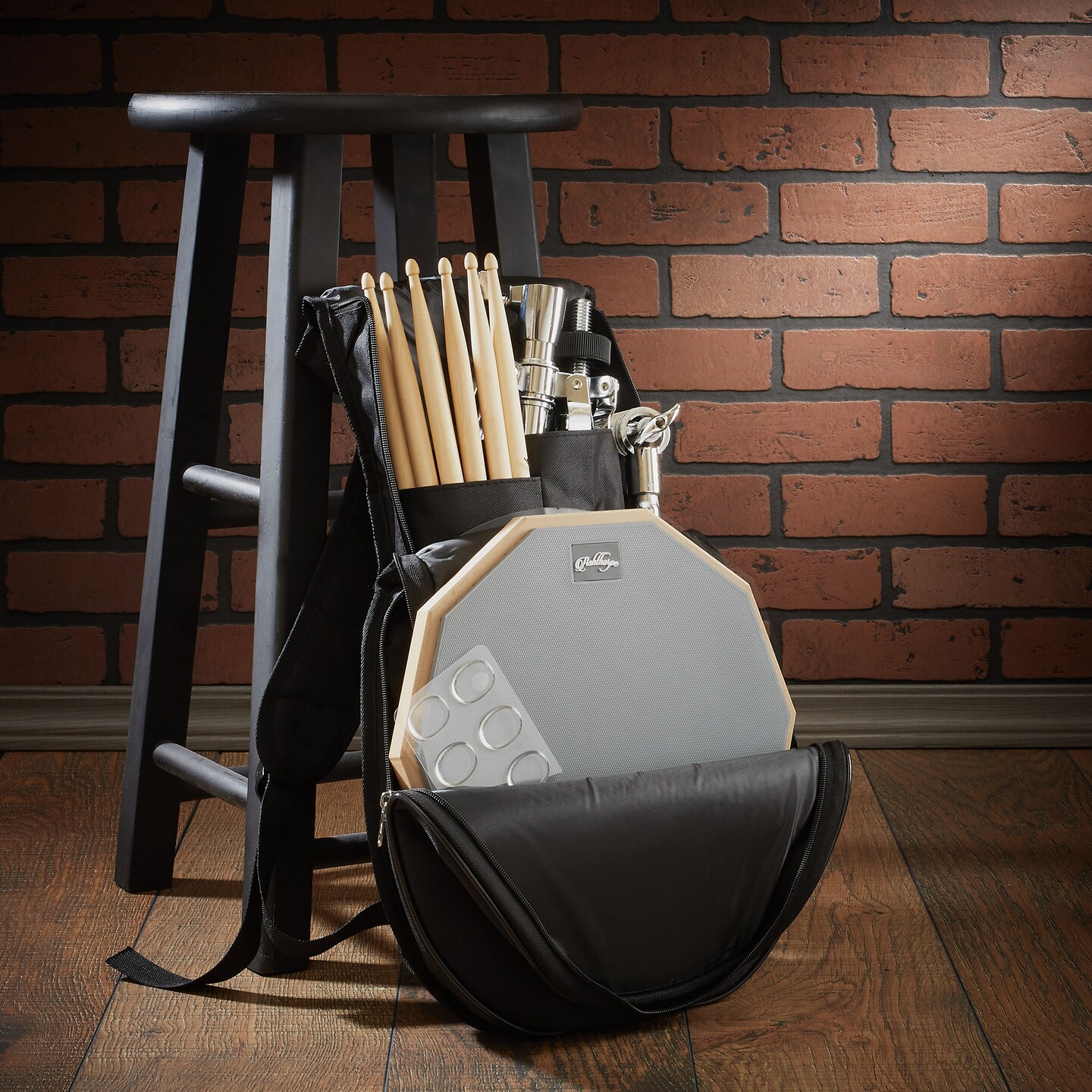 Ashthorpe Drum Practice Pad Set with Snare Stand - 12-Inch Double-Sided Silent Drum Pad Kit Includes Backpack Carrying Bag and Drumsticks