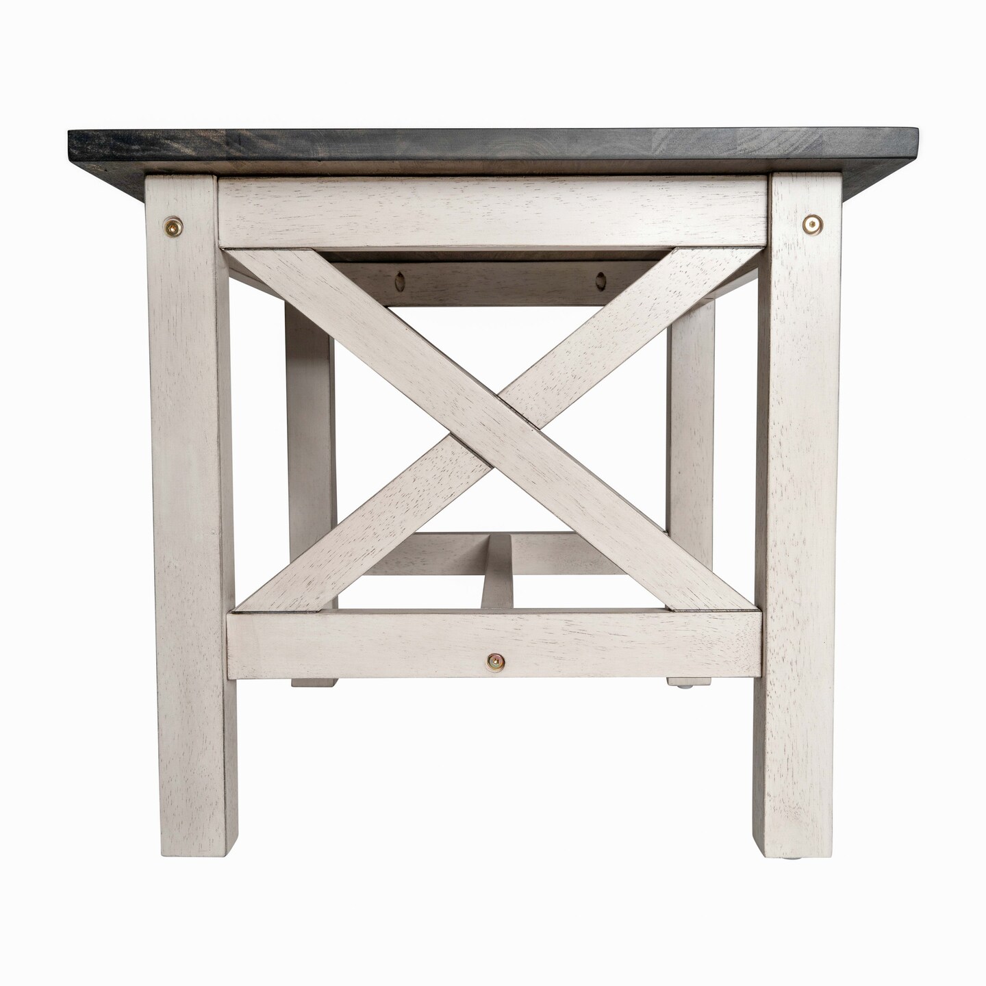 Merrick Lane Matty Rustic End Table, Farmhouse Style Solid Wood Accent Table