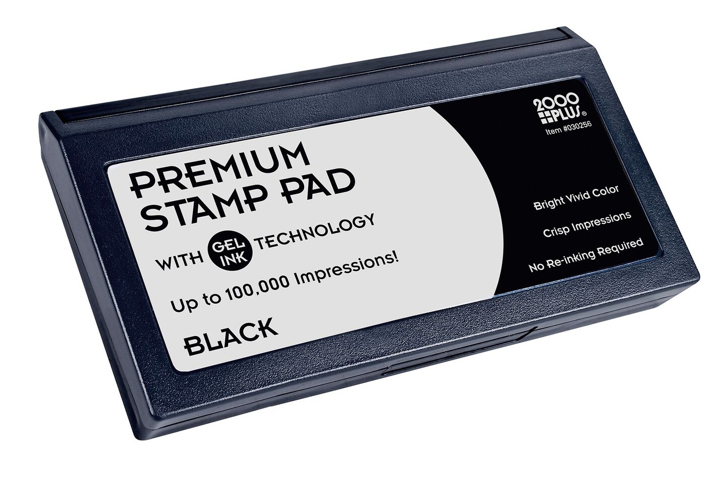 2000 PLUS Gel Stamp Pad for Traditional Style Stamps, Gel, Black Ink, Size #2, 3-1/4" x 6-1/4", 1 Each