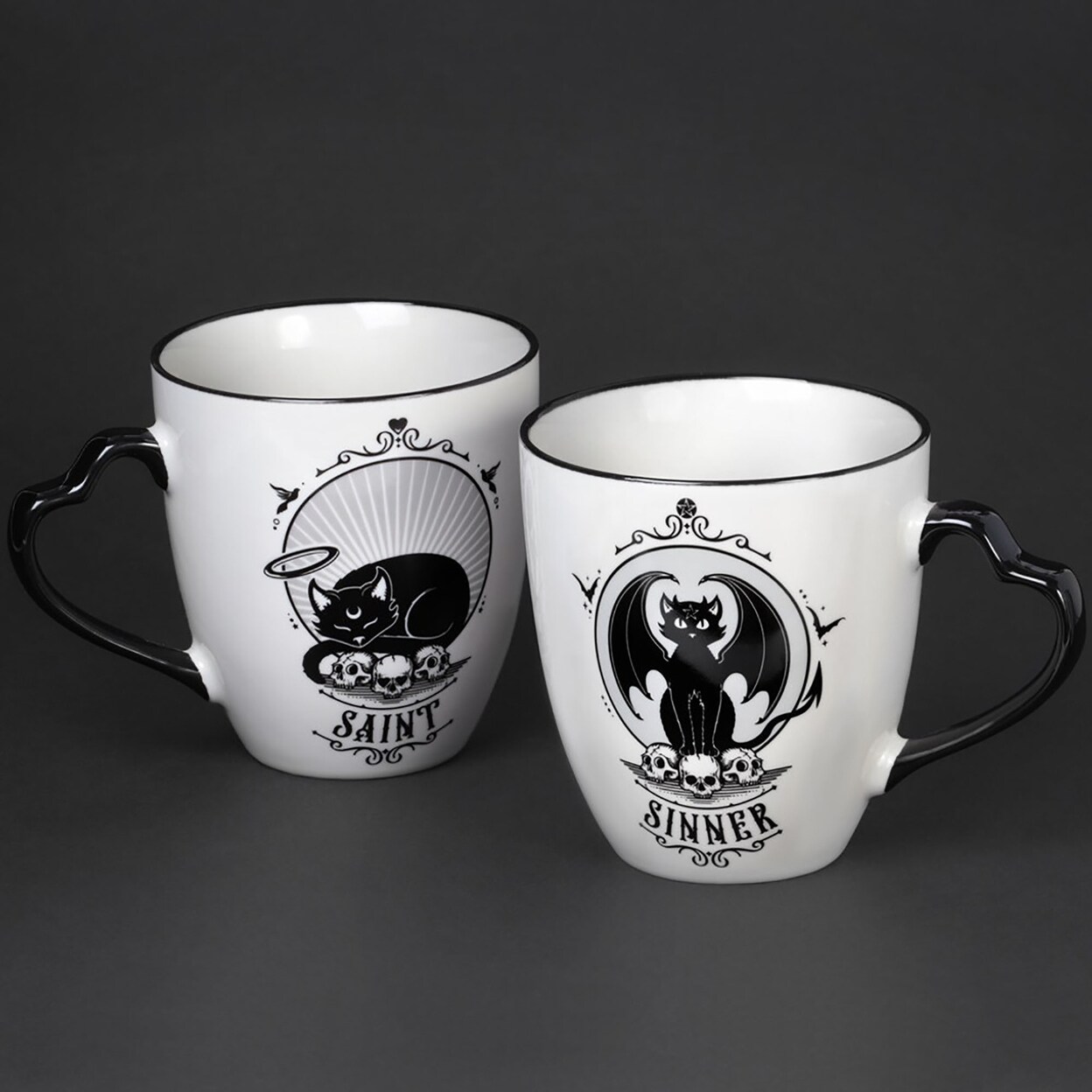 The Vault   Modern Kitchen Home Decorative Serveware Sant and Sinner Mug Set