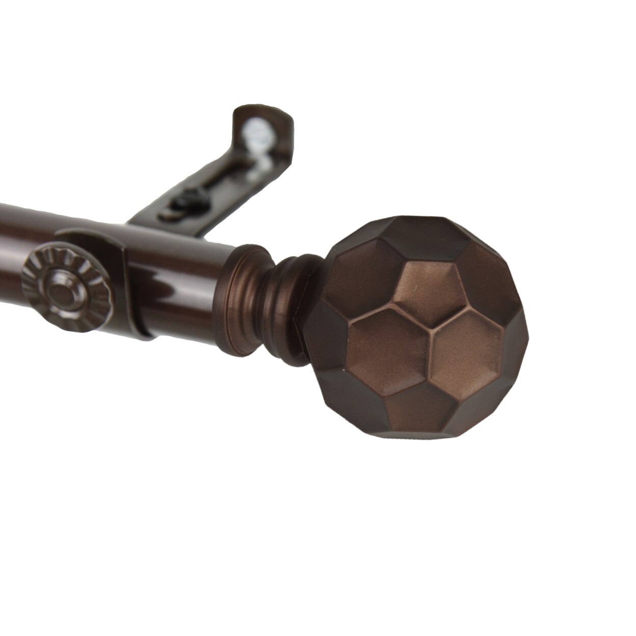 Hermosa Home Decorative Ronan 3 by 4&#x22; Diameter Curtain Rod 120-170&#x22; - Cocoa