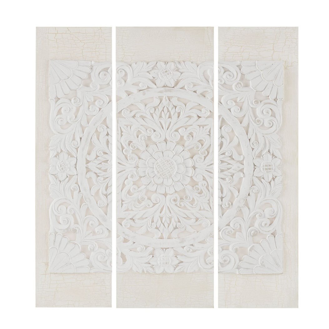 Gracie Mills   Mandala Triptych 3-piece Dimensional Resin Canvas Wall Art Set