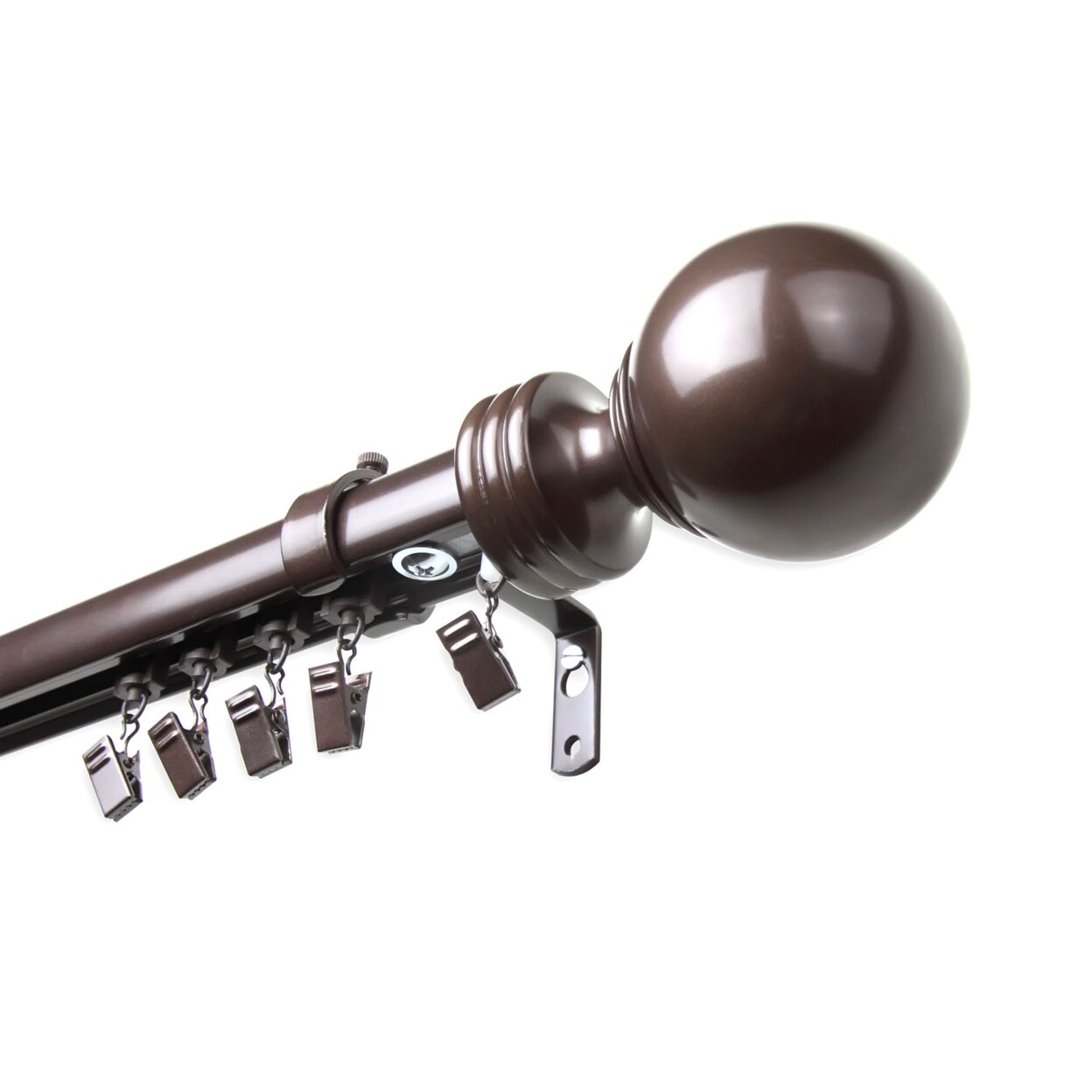 Rod Desyne Sphere Traverse Rod 48-86 inch - Cocoa