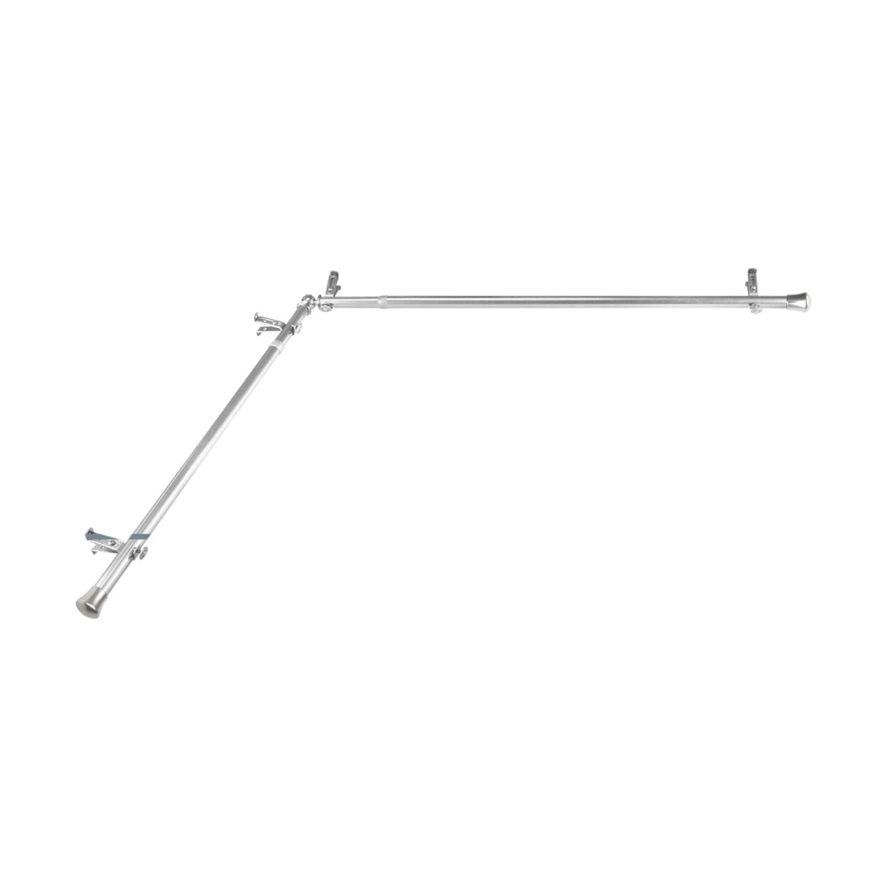 Rod Desyne 13 by 16" Single Corner Curtain Rod 28"-48" Each Side - Satin Nickel