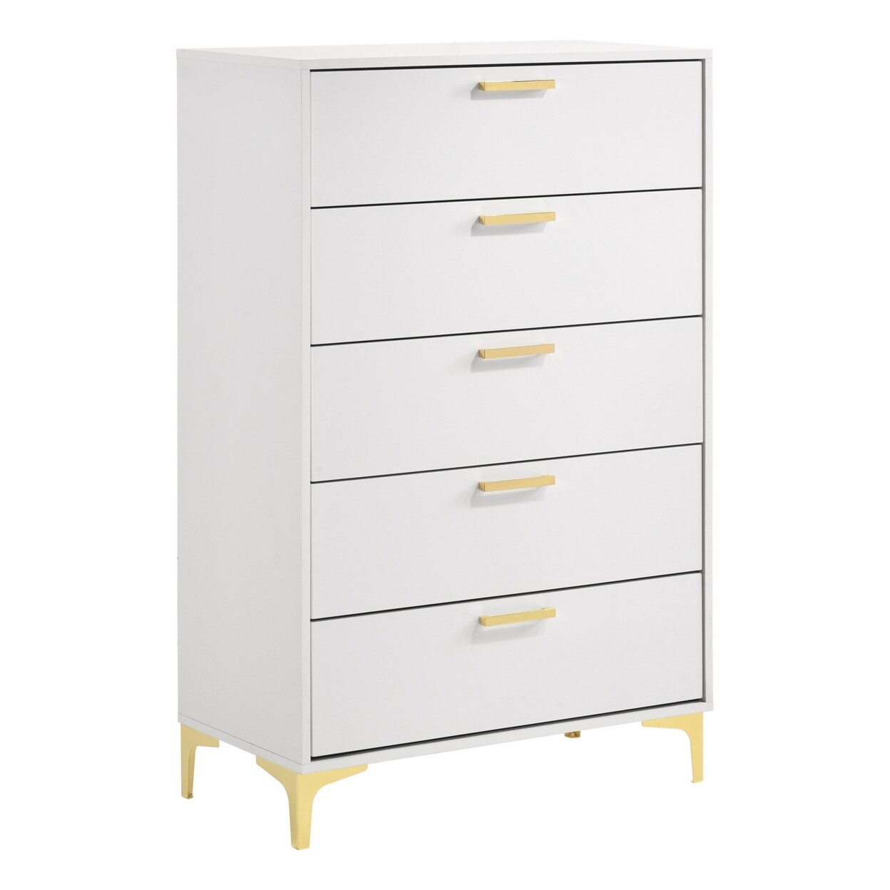 gold tall dresser Kendall 5-Drawer Chest Black and Gold main image 1