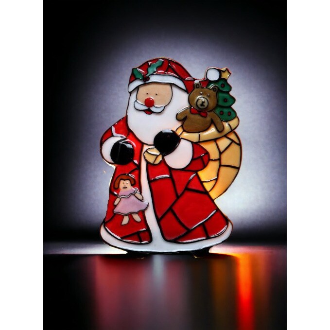 kevinsgiftshoppe Mosaic Plug In Night Light - Santa With Gifts Home Decor   Kitchen Decor Christmas Decor