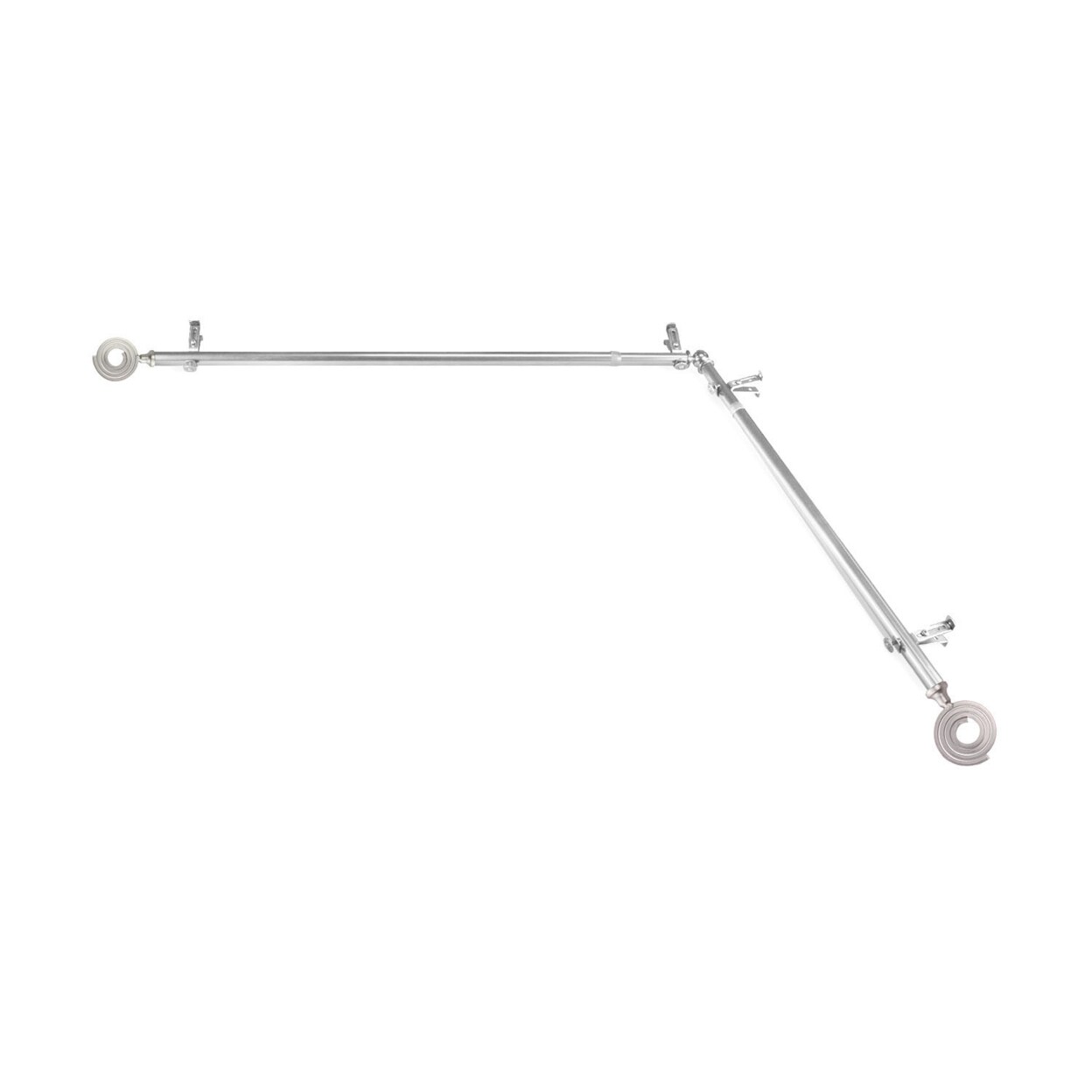 Hermosa Home Home Decorative Bobine 13 by 16" Corner Window Curtain Rod 66-120" - Satin Nickel