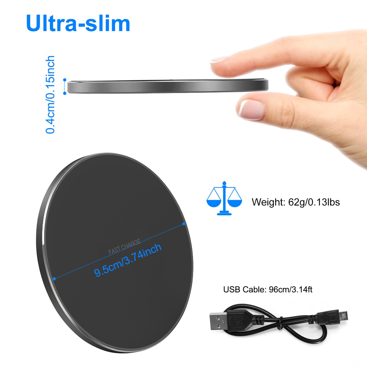 Global Phoenix Qi Fast Wireless Charger 10W Charging Pads Station