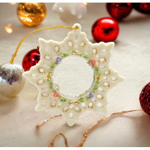 kevinsgiftshoppe Ceramic Snowflake Ornament Home Decor   Kitchen Decor Christmas Decor