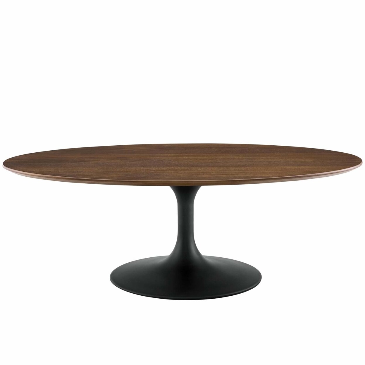 Modway Lippa 48&#x22; Oval-Shaped Walnut Coffee Table-EEI-3538-BLK-WAL