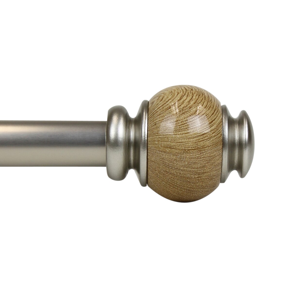 Hermosa Home   Alabaster 1&#x22; Curtain Rod - Satin Nickel