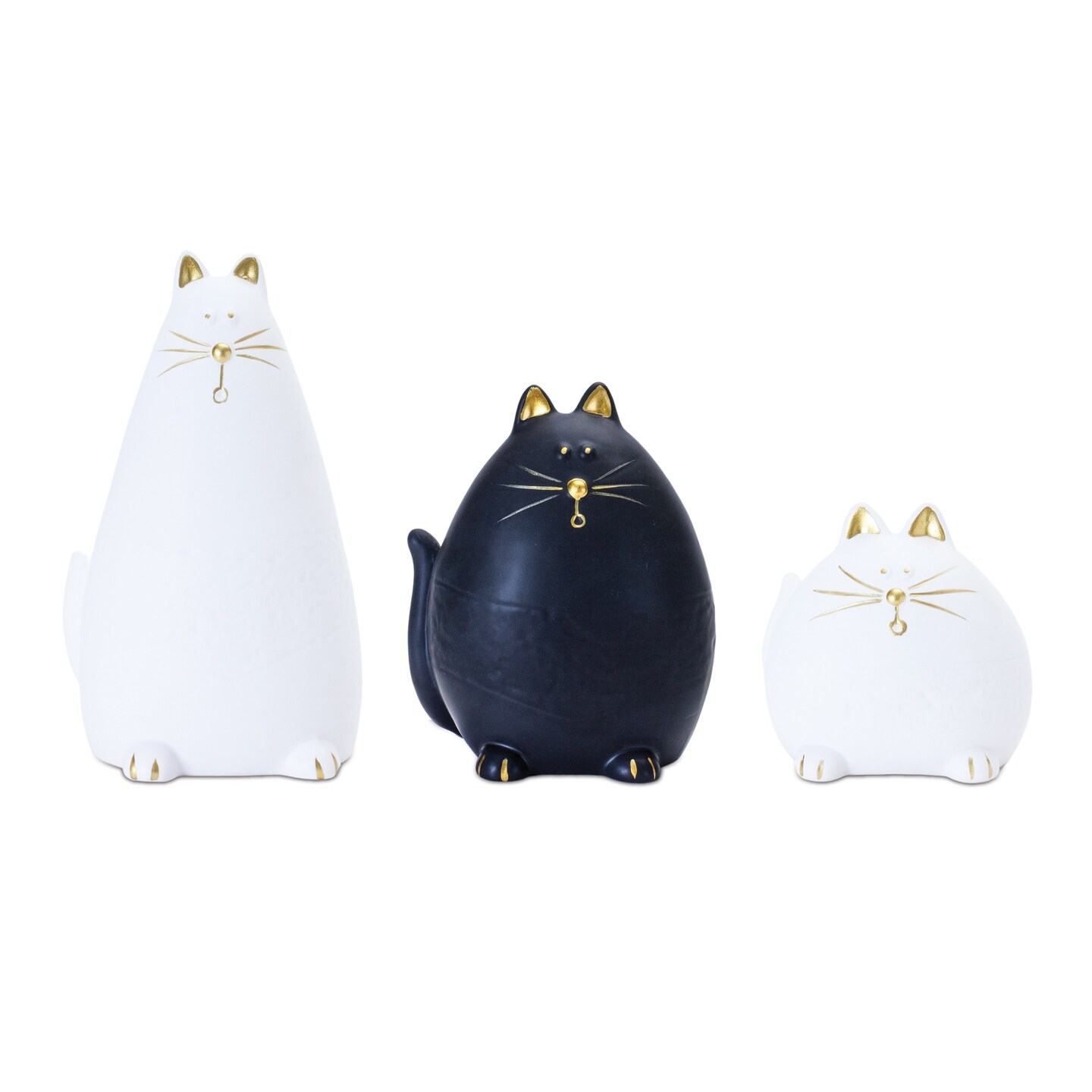 Melrose Set of 3 Assorted Cat Tabletop Figurines 6.5&#x22;