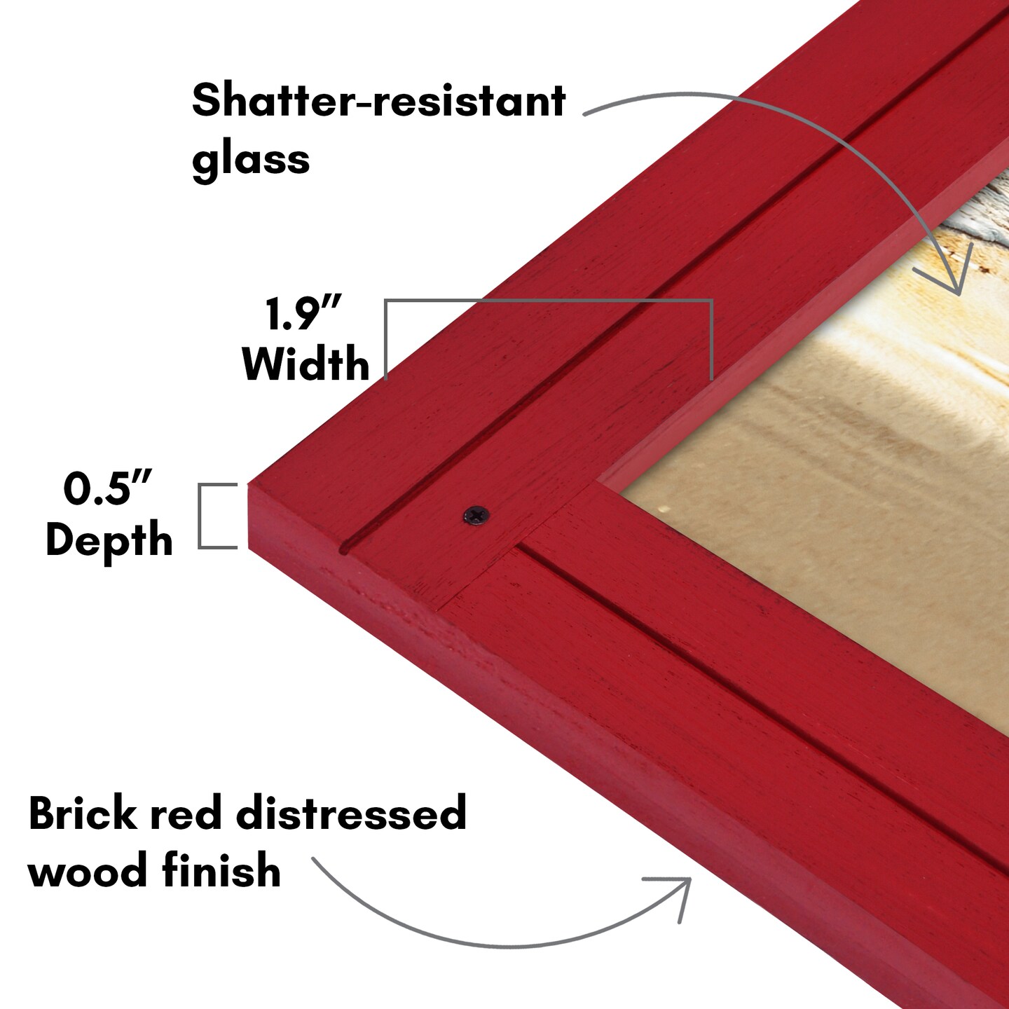 Americanflat Picture Frame - Rustic Picture Frame with Textured Engineered Wood, Shatter Resistant Glass and Easel Back - Horizontal and Vertical Display