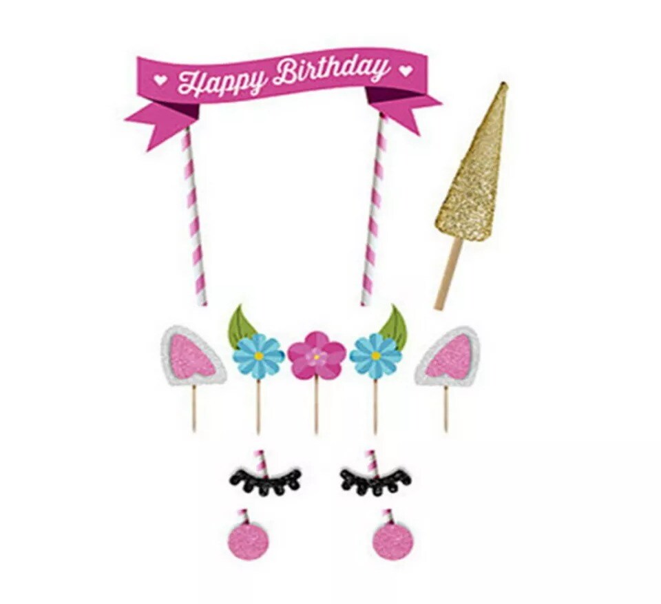Handmade Unicorn Cake Topper - Cute Cupcake Decoration for Birthday Party