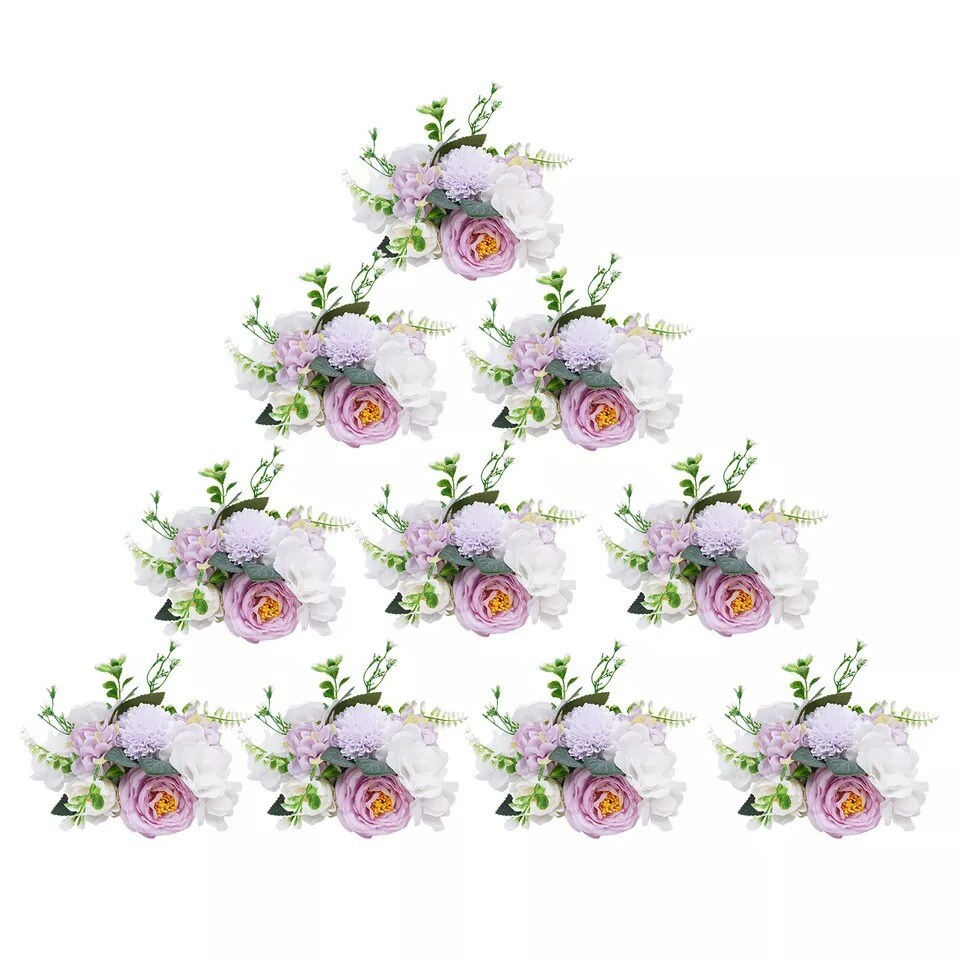 10-pack Artificial Flower Bouquets Wedding Flower Balls for Centerpieces Decor