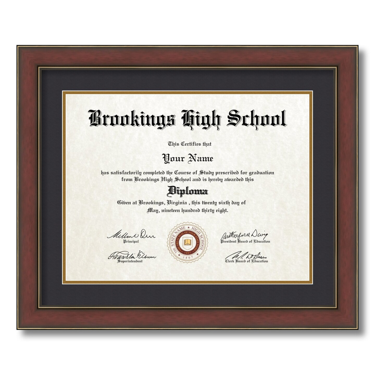ArtToFrames 13x17 inch Diploma Frame - Framed with Black and Gold Mats, Comes with Regular Acrylic and Sawtooth Hanger for Wall Hanging (D-13x17)