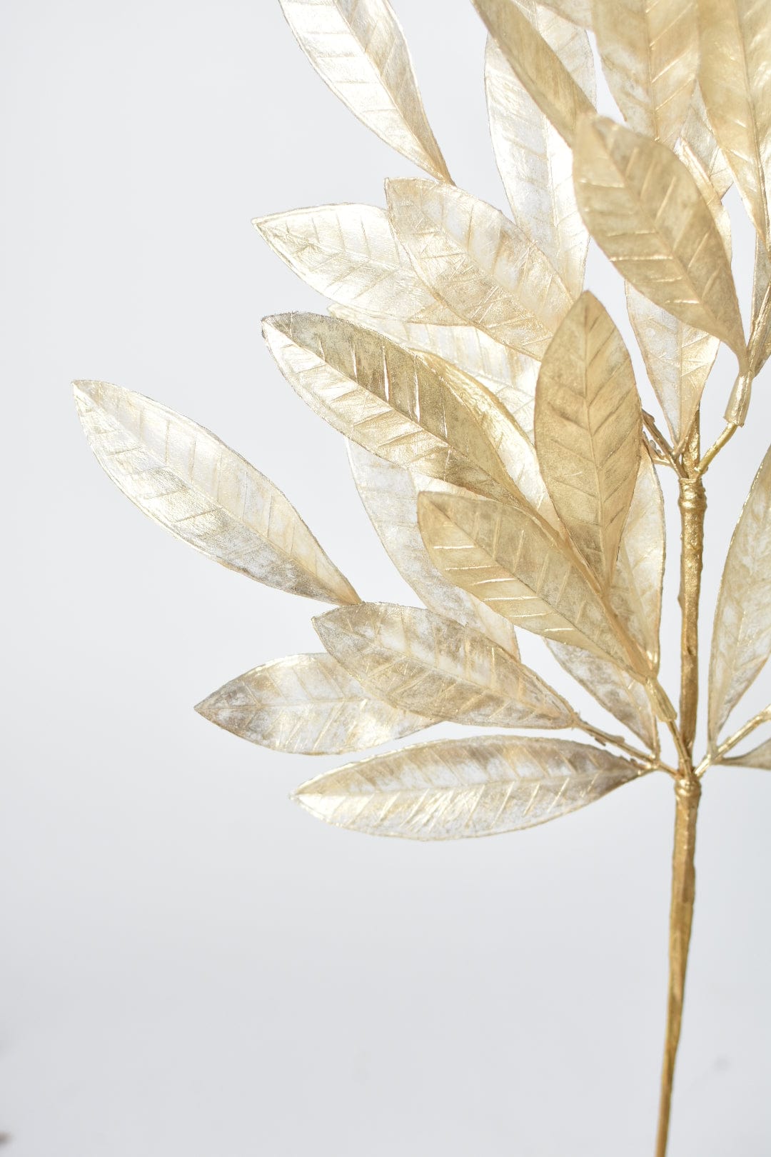 23&#x22; Faux Gold Capiz Bay Leaf Stem