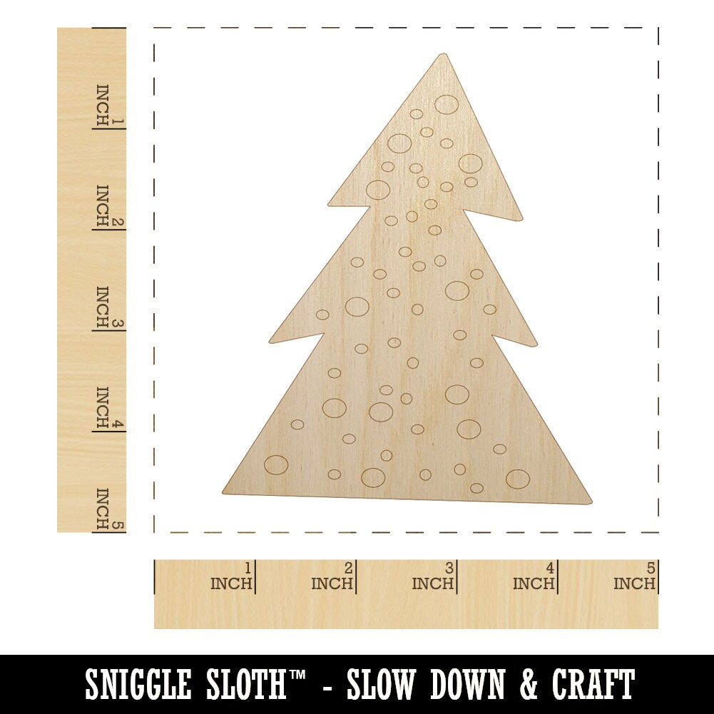 Snowy Woodland Tree Unfinished Wood Shape Piece Cutout for DIY Craft Projects