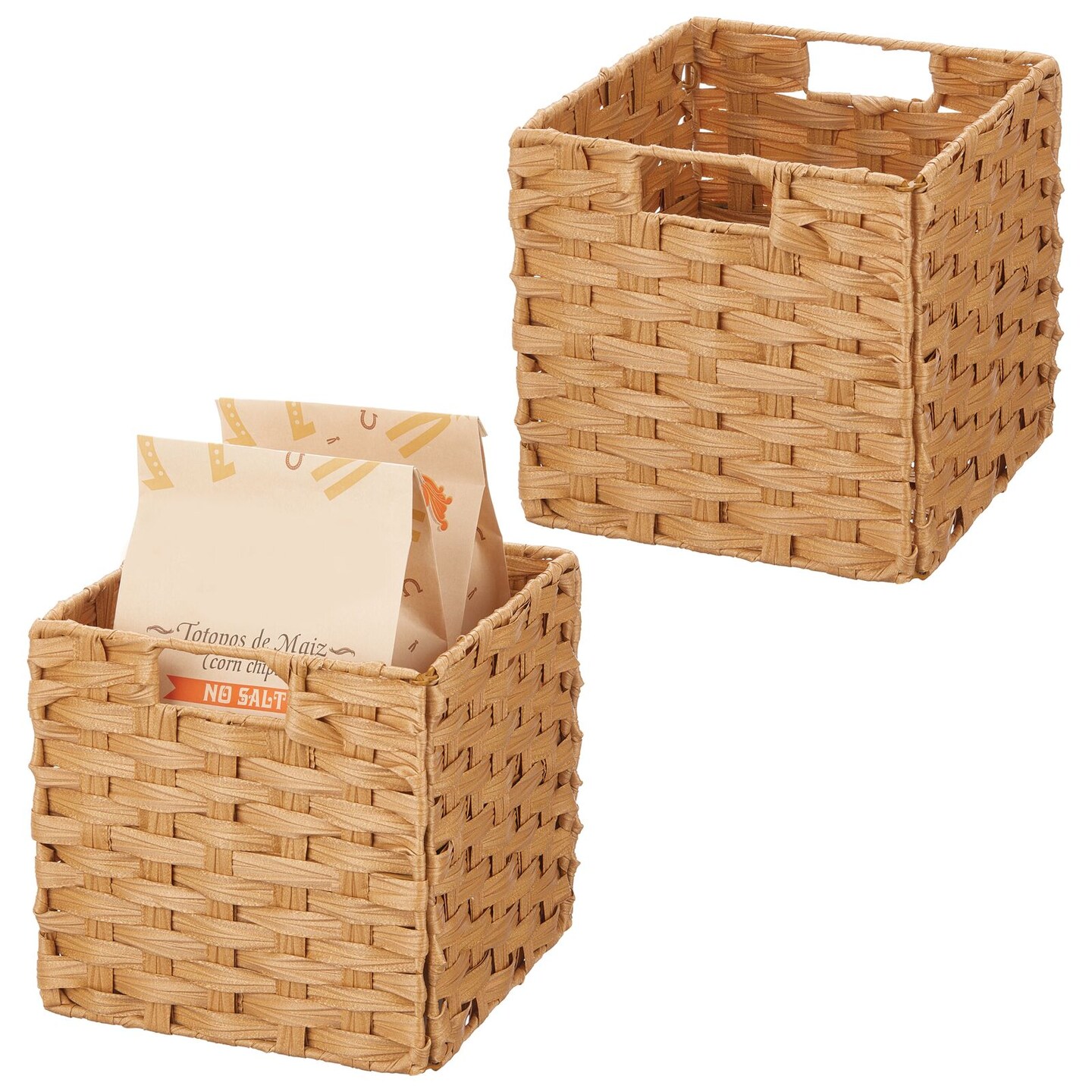 mDesign Woven Farmhouse Kitchen Cubby Organizer Cube Michaels