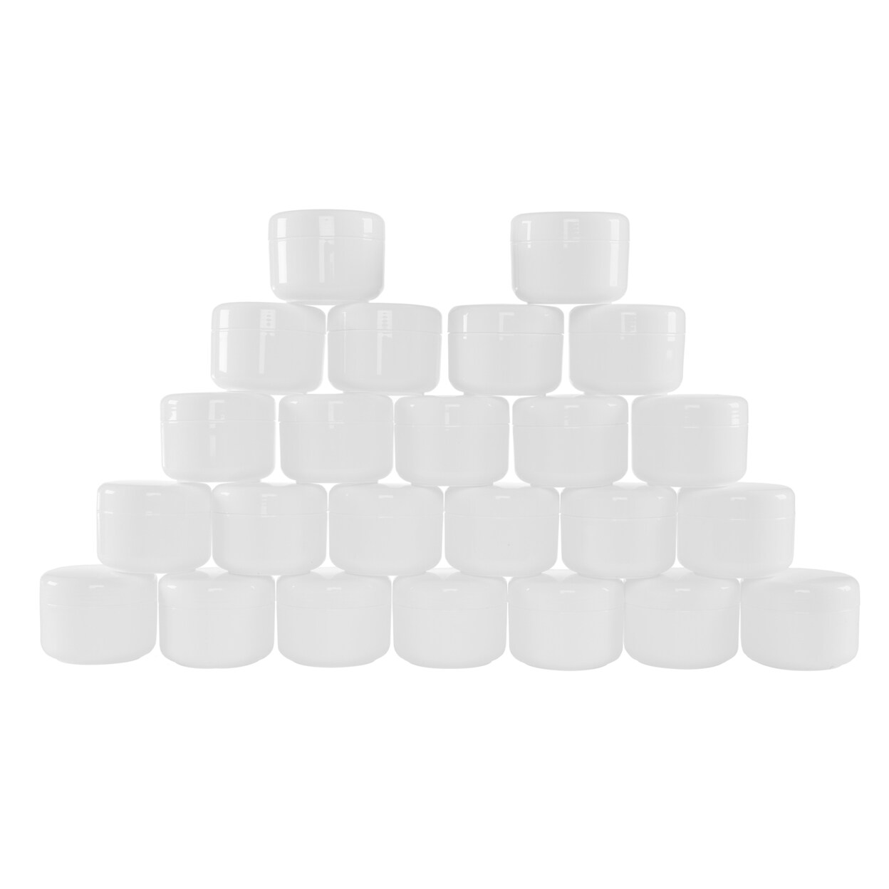 Stalwart White 4 Ounce Plastic Jar Containers 24 Pack of Storage Jars Inner and Outer Lid By  - For Travel Cosmetic Liquid