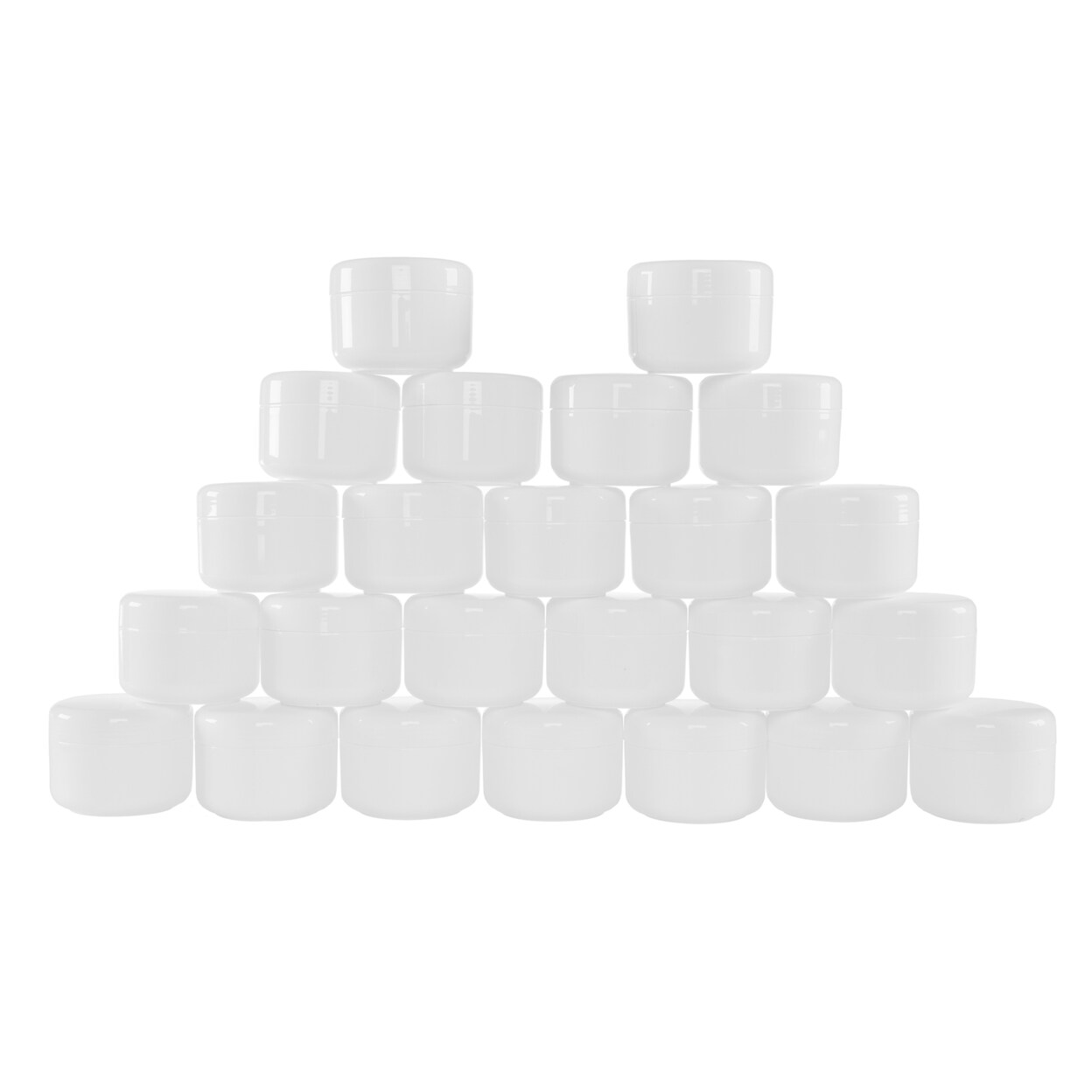 Stalwart White 4Oz Plastic Storage Jars 24 Pack With Inner And Outer Lids
