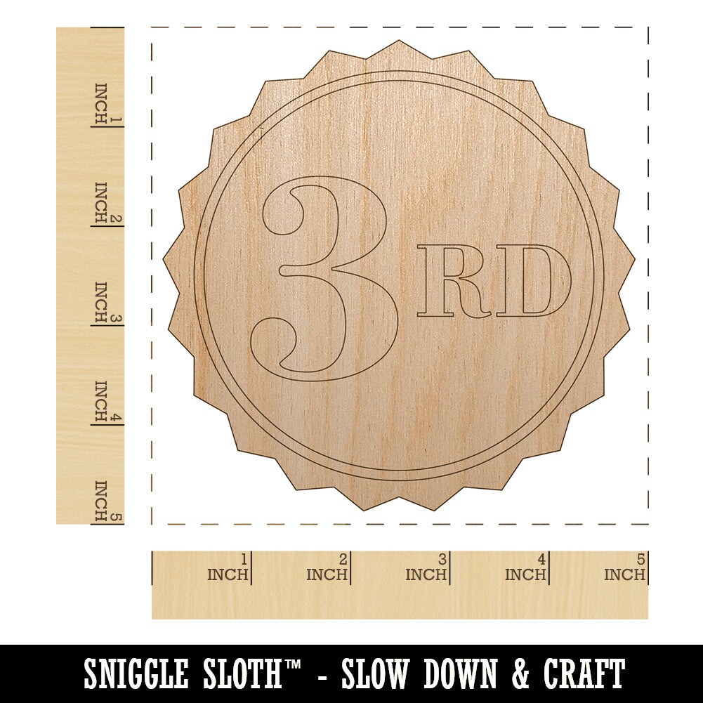 Third 3rd Place Circle Award Unfinished Wood Shape Piece Cutout for DIY ...