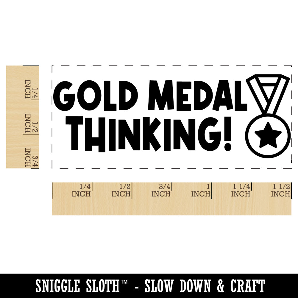 Gold Medal Thinking Teacher Student School Self-Inking Rubber Stamp Ink ...
