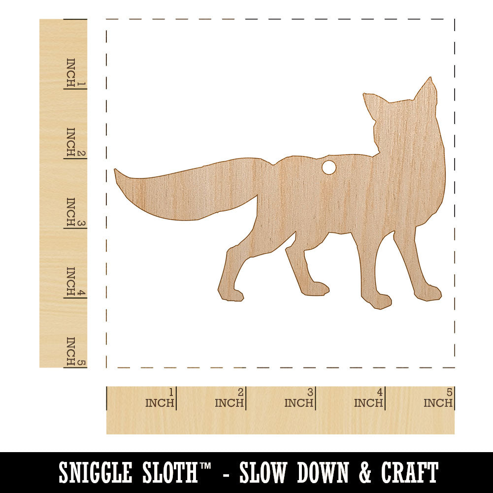 Fox Solid Unfinished Craft Wood Holiday Christmas Tree DIY Pre-Drilled Ornament
