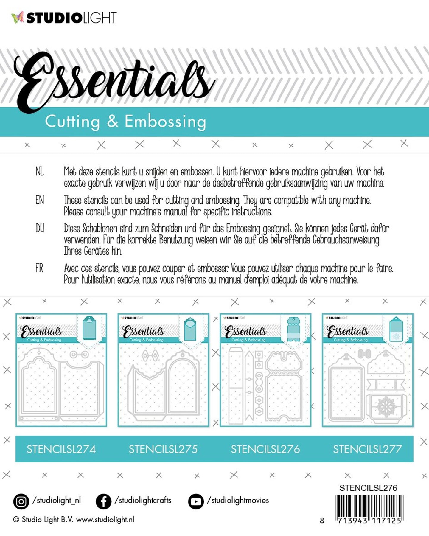 Studio Light Embossing Die Cut Stencil Essentials nr.276