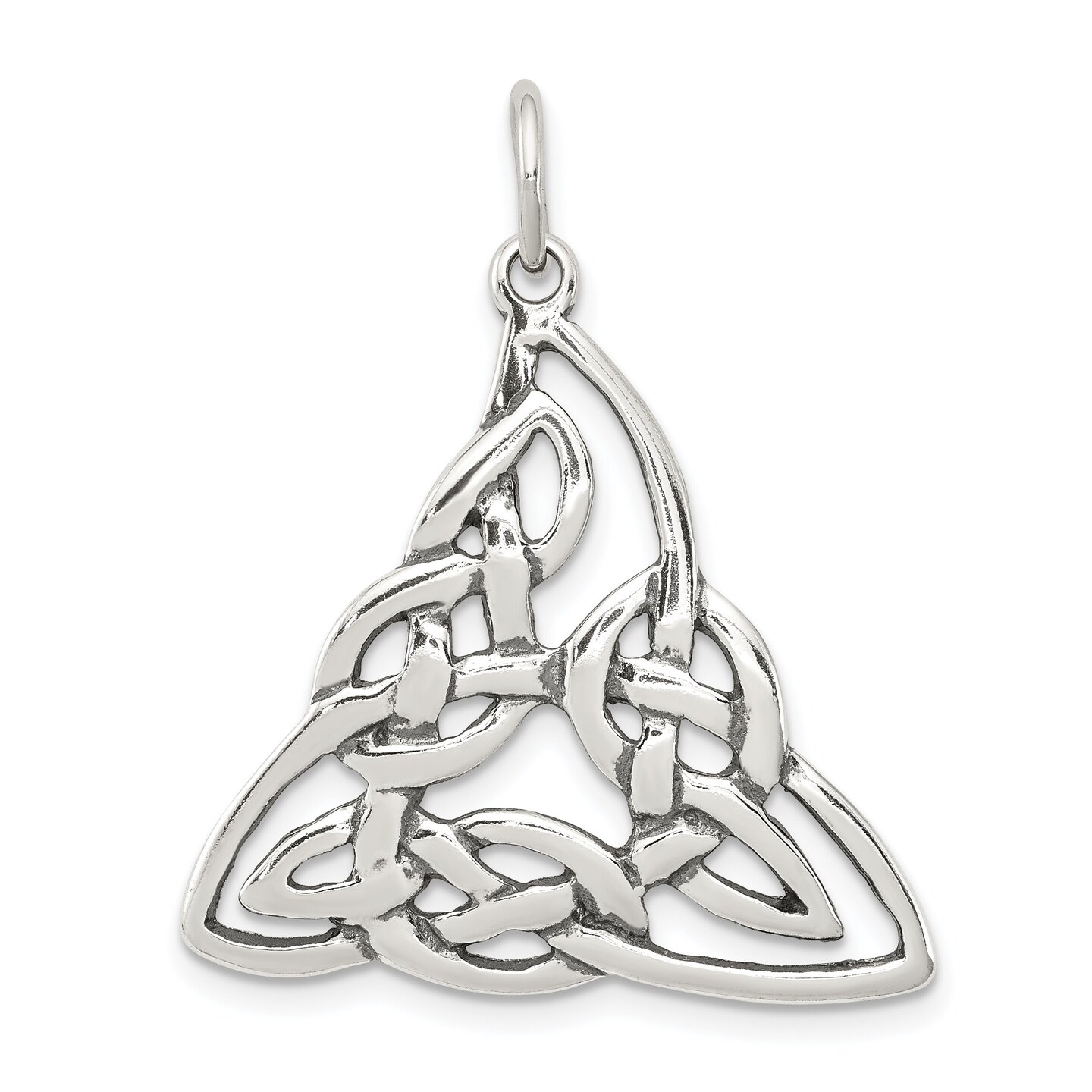 Sterling Silver Celtic Knot Charm &#x26; 18&#x22; Chain Jewerly 33.8mm x 27.3mm