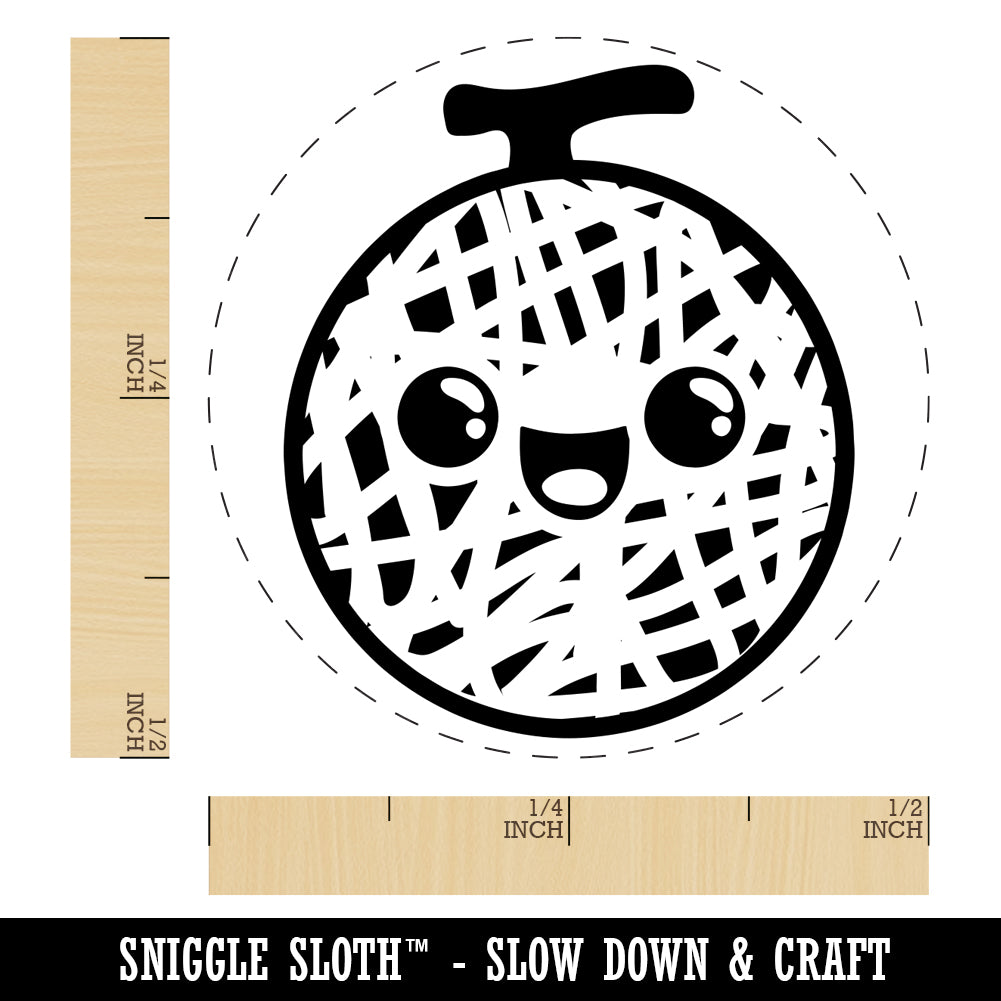Happy Cute Honeydew Melon Self-Inking Rubber Stamp for Stamping Crafting Planners