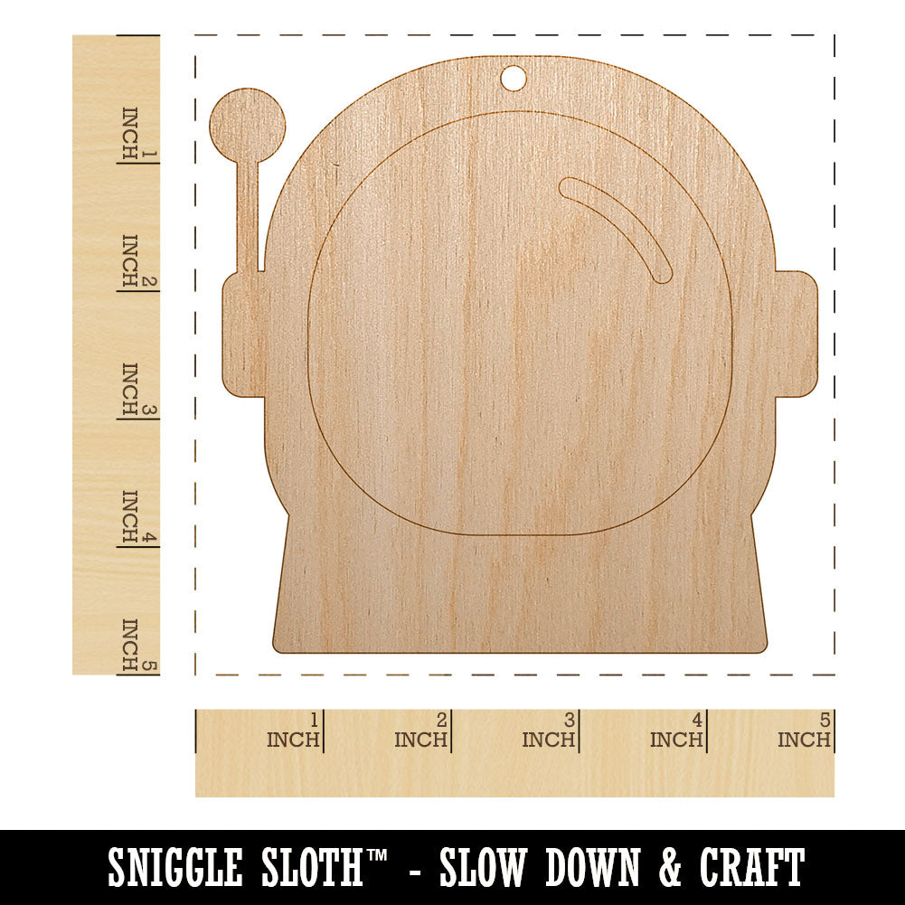 Astronaut Helmet Icon Unfinished Craft Wood Holiday Christmas Tree DIY Pre-Drilled Ornament