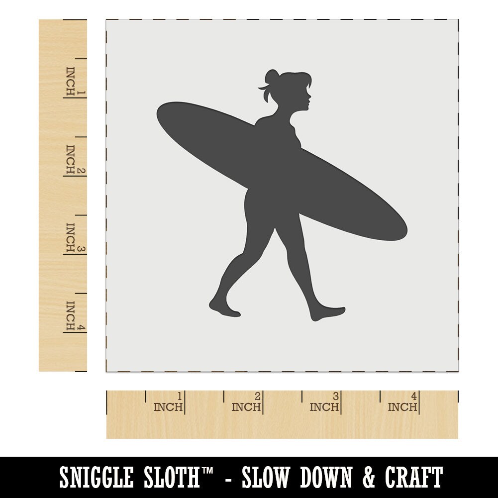 Surfer Woman with Surfboard Walking Wall Cookie DIY Craft Reusable ...