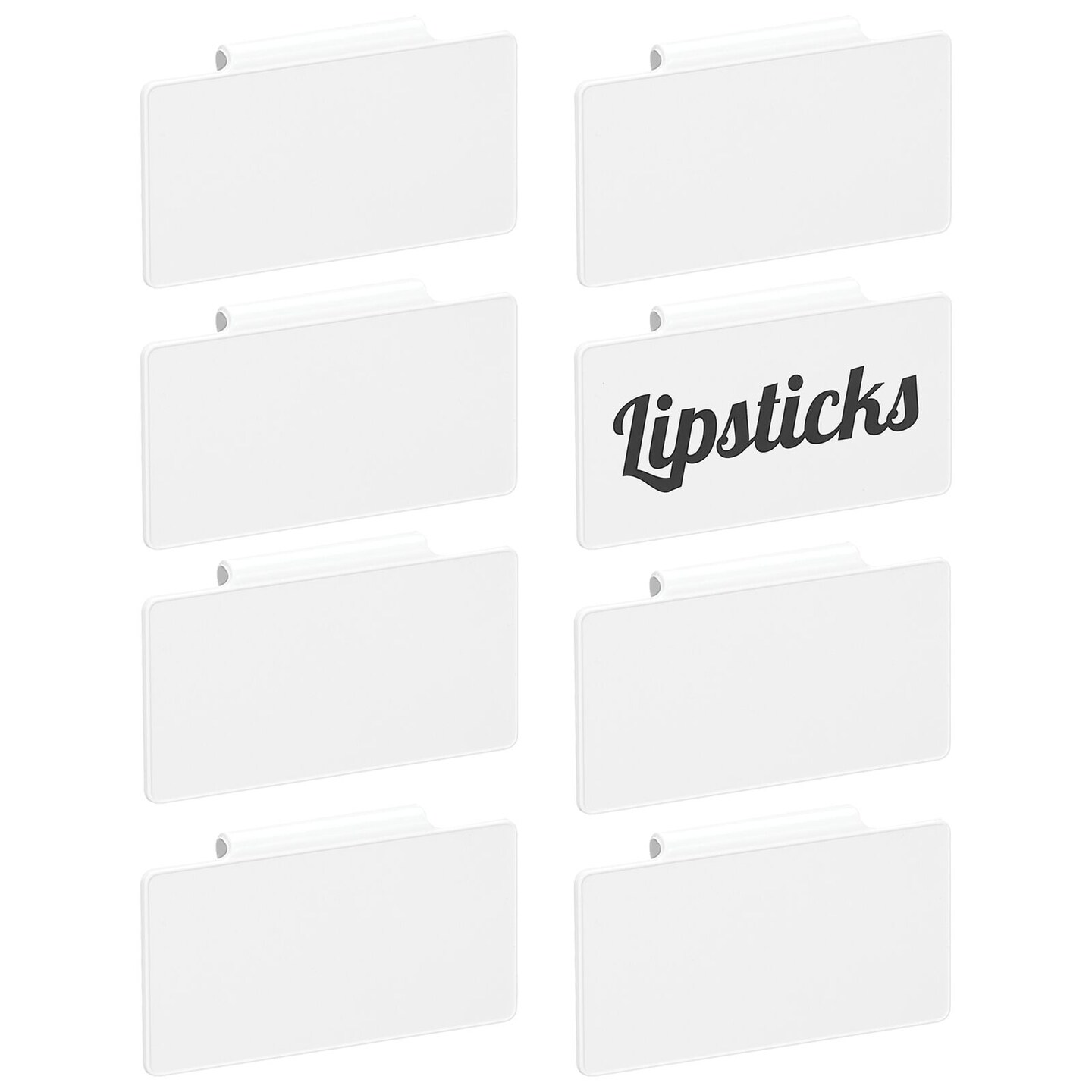 mDesign Plastic Clip-On Storage Tags, Set of 8 + 32 Labels