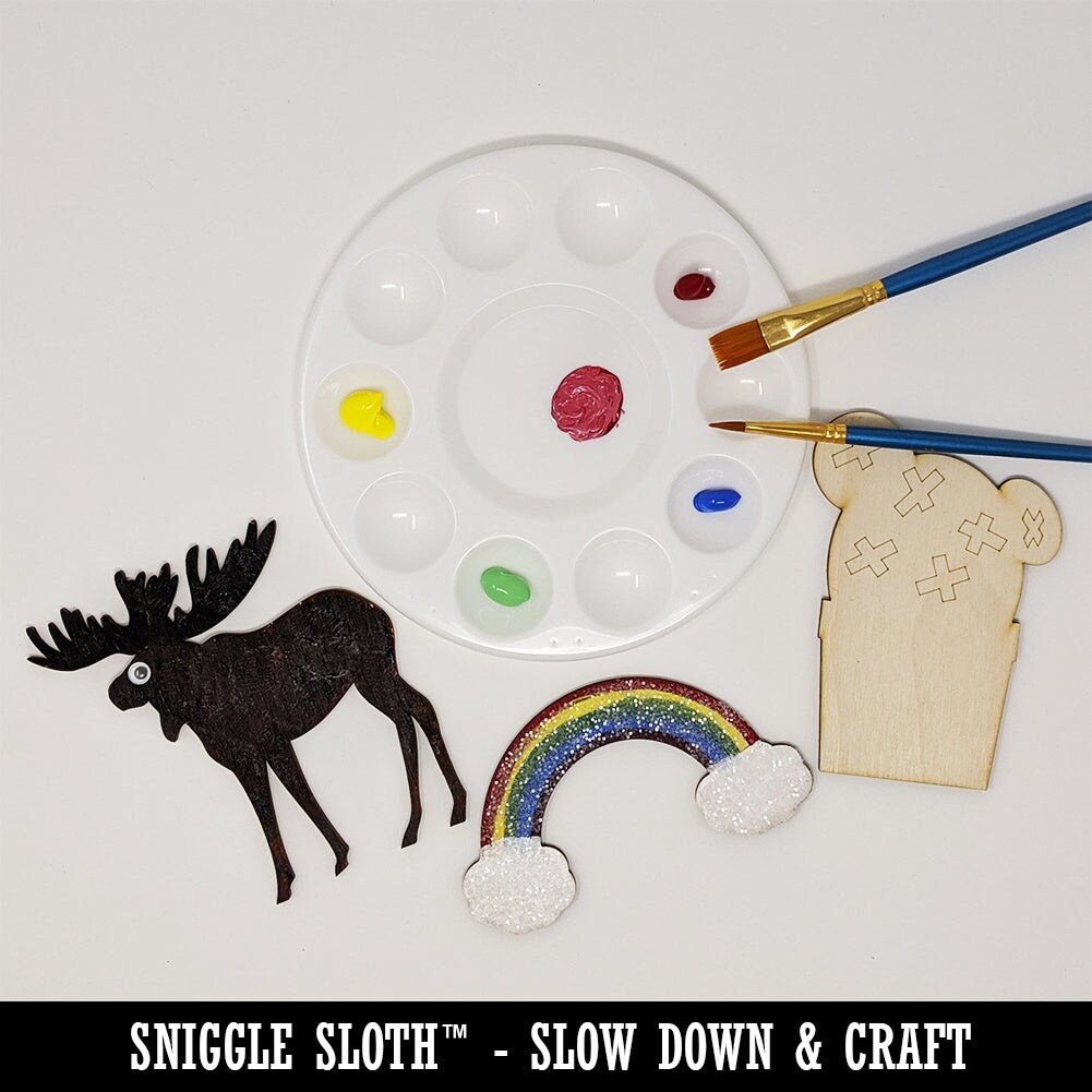 Sloth Hanging from a Branch Unfinished Wood Shape Piece Cutout for DIY Craft Projects