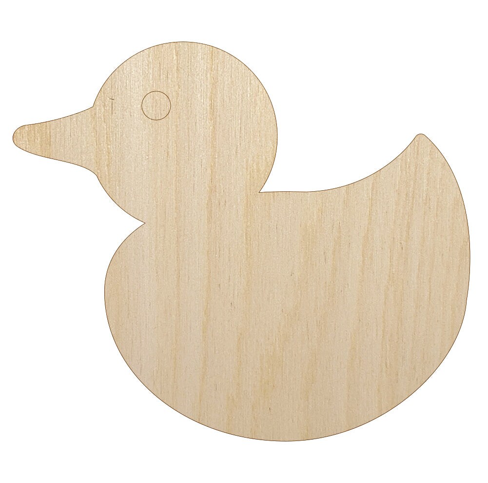 Rubber Ducky Unfinished Wood Shape Piece Cutout for DIY Craft Projects