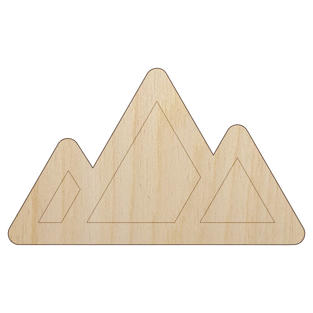 Mountain Range Unfinished Wood Shape Piece Cutout for DIY Craft Projects