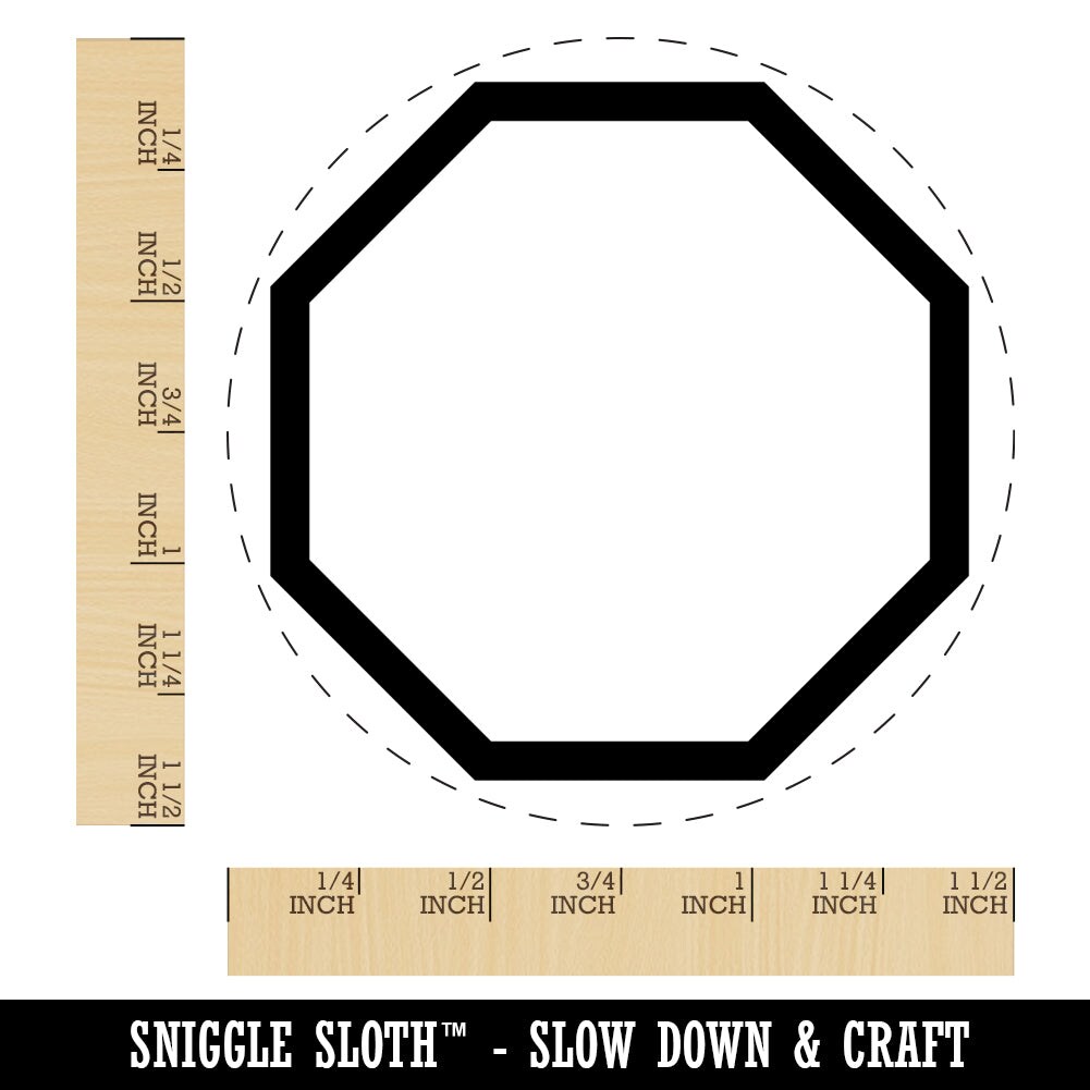 Octagon Border Outline Self-Inking Rubber Stamp for Stamping Crafting Planners
