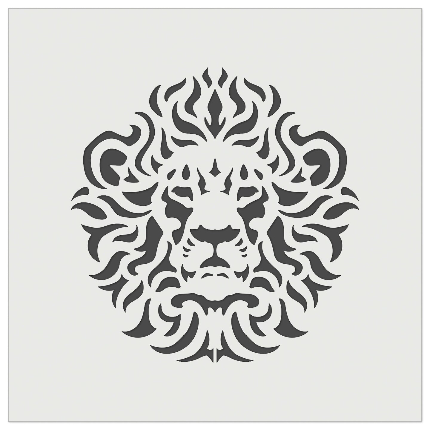 Arabesque Floral Decorative Lion Head Wall Cookie DIY Craft Reusable Stencil